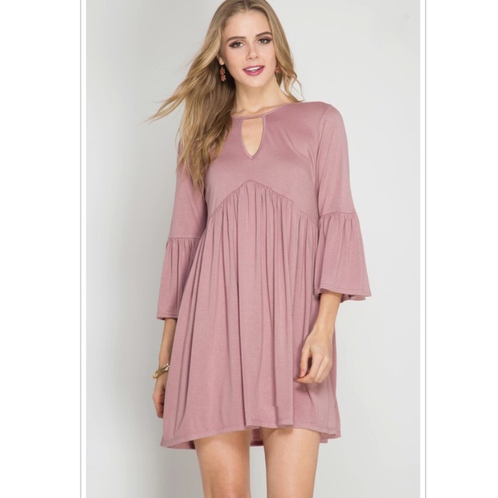 Bell Sleeve Swing Dress